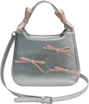 2025 Cute Bowknot Small Handbag Women Shoulder Top Handle Crossbody Wristlet Bag