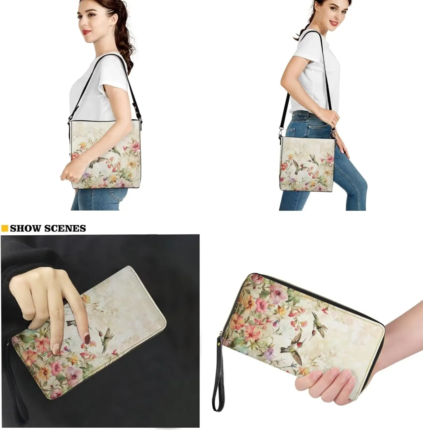 2pcs Purses For Women Wallet Shoulder Bag Top Handle Hand for Daliy Use