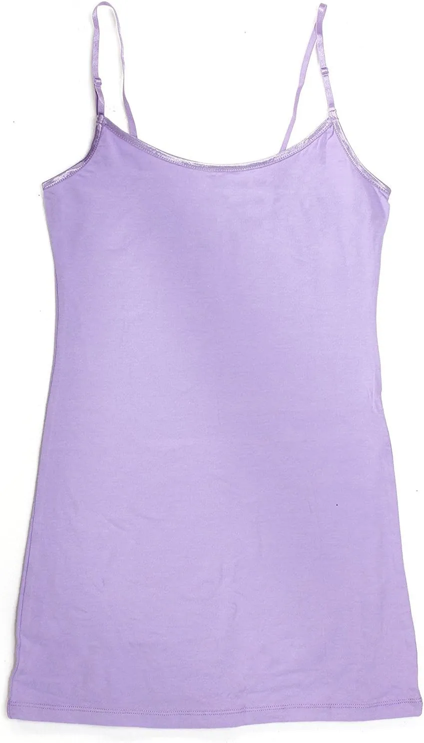 Active Basic Junior Women's Casual Plain Layering Camisole Cami Top Tank - 4 Pack