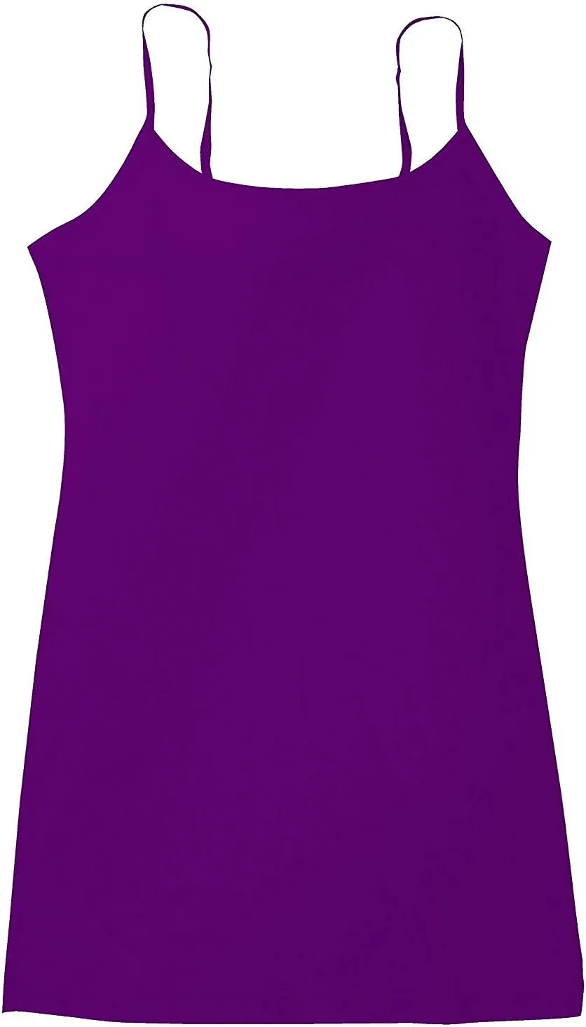 Active Basic Junior Women's Casual Plain Layering Camisole Cami Top Tank - 4 Pack