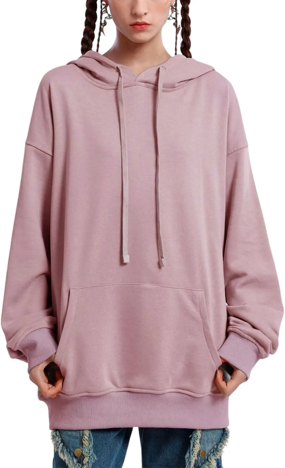 Aelfric Eden Embroidery Hoodies Oversized Y2k Hooded Sweatshirts Unisex Solid Color Hoodie Streetwear Pullover Tops