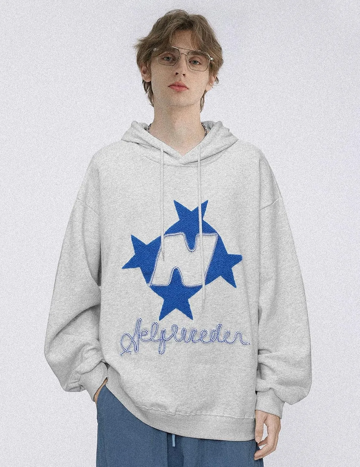 Aelfric Eden Y2k Hoodie Women Graphic Oversized Hoodies Star Embroidered Hoodied Sweatshirt Casual Vintage Pullover