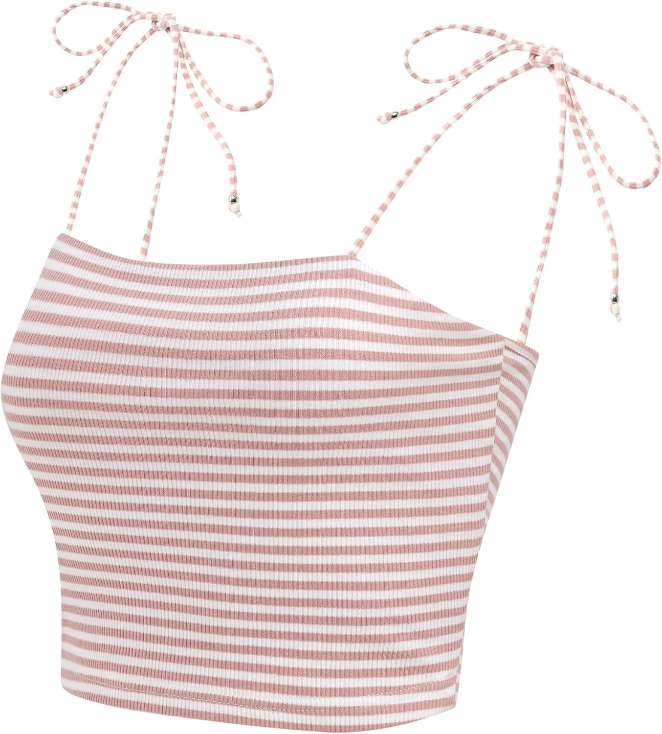 Allegra K Women's Cami Tube Top Tie Spaghetti Straps Sleeveless Summer Crop Tops