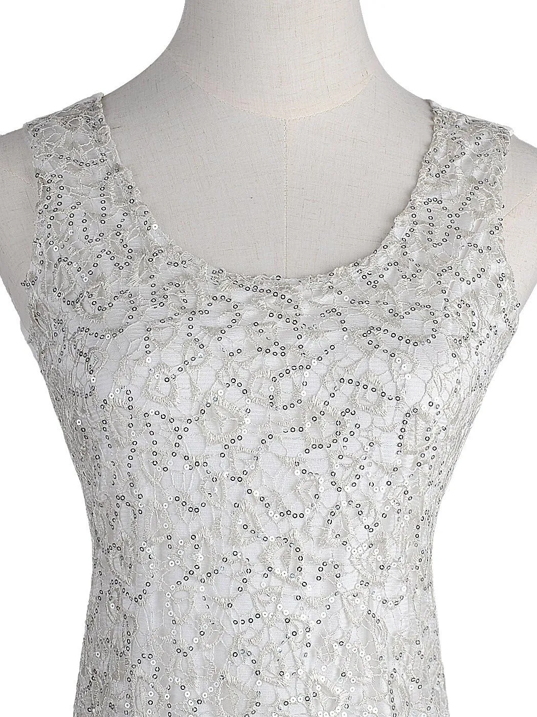 Anna-Kaci Womens Casual Formal Embroidered Lace Sequin Sleeveless Shirt Tank Top