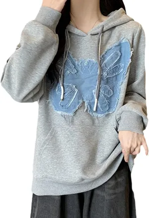 Aonoapll Women Y2k Graphic Oversized Hoodie Loose Long Sleeve Vintage Sweatshirt Aesthetic Print Preppy Hooded Pullover