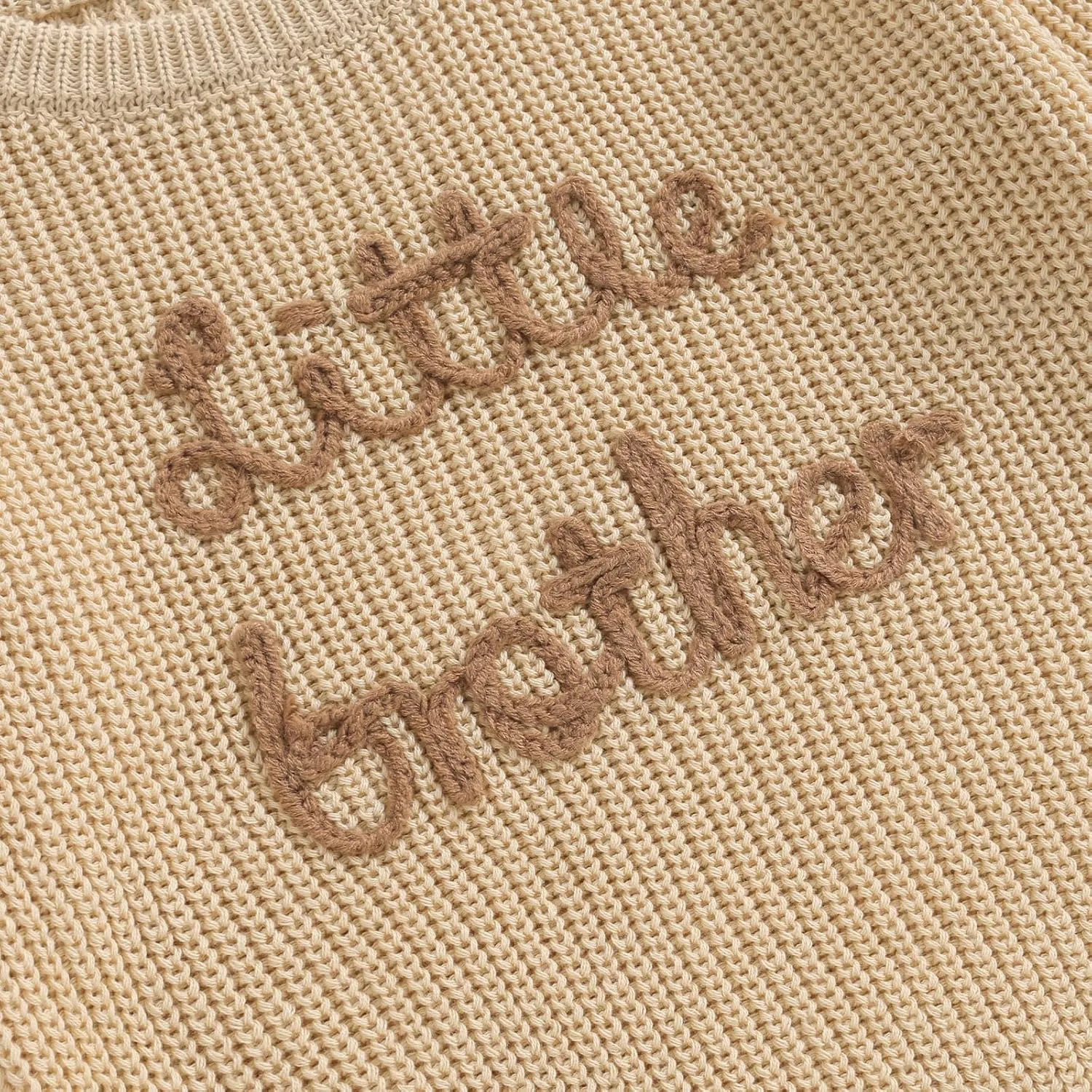 Big Brother Little Brother Matching Sweaters Baby Boy Letter Embroidery Crew Neck Long Sleeve Knitted Pullovers