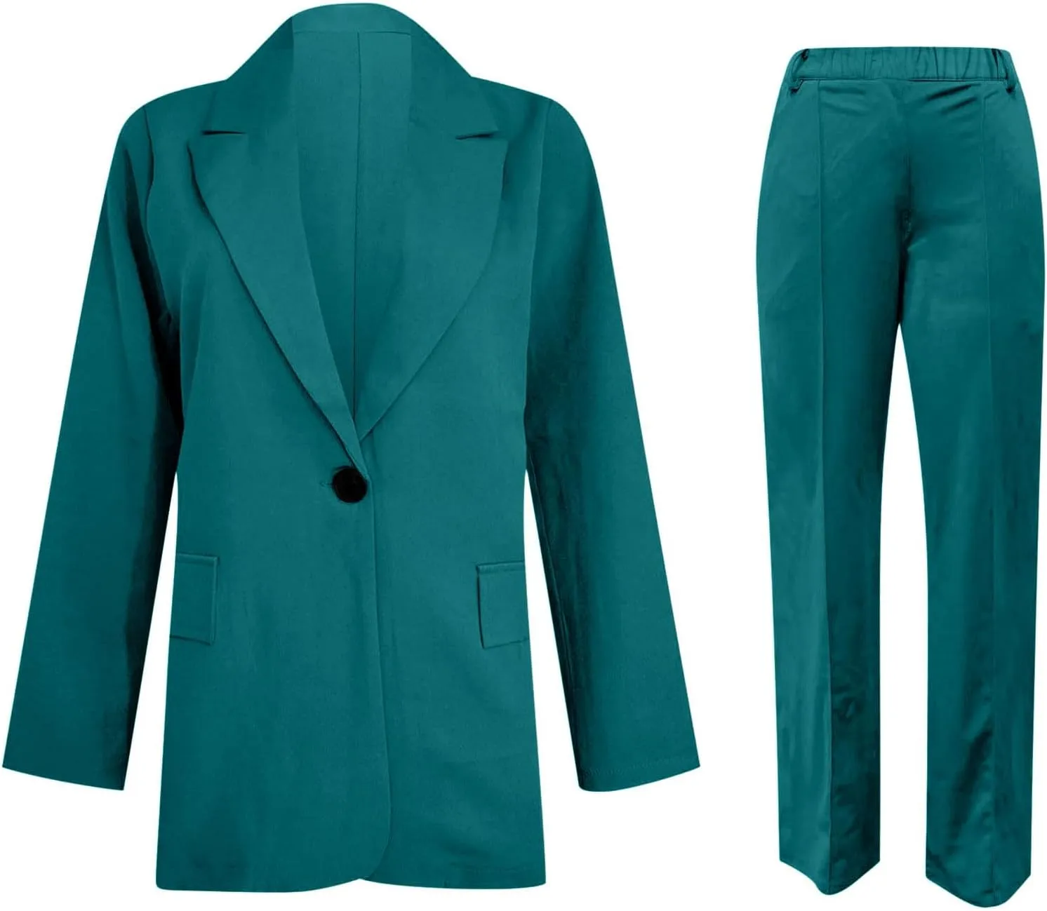 Blazer Sets Women 2 Piece Outfits Pants Suits Business Slim Fit Dressy Pantsuit Long Sleeve Wide Leg Work Office Style Jacket