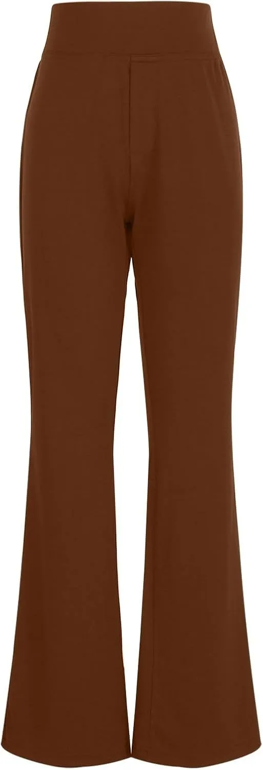 Bootcut Dress Pants for Women,High Waisted Straight Business Pant,Casual Work Trouser,Pull On Office Slacks with Pockets 2025