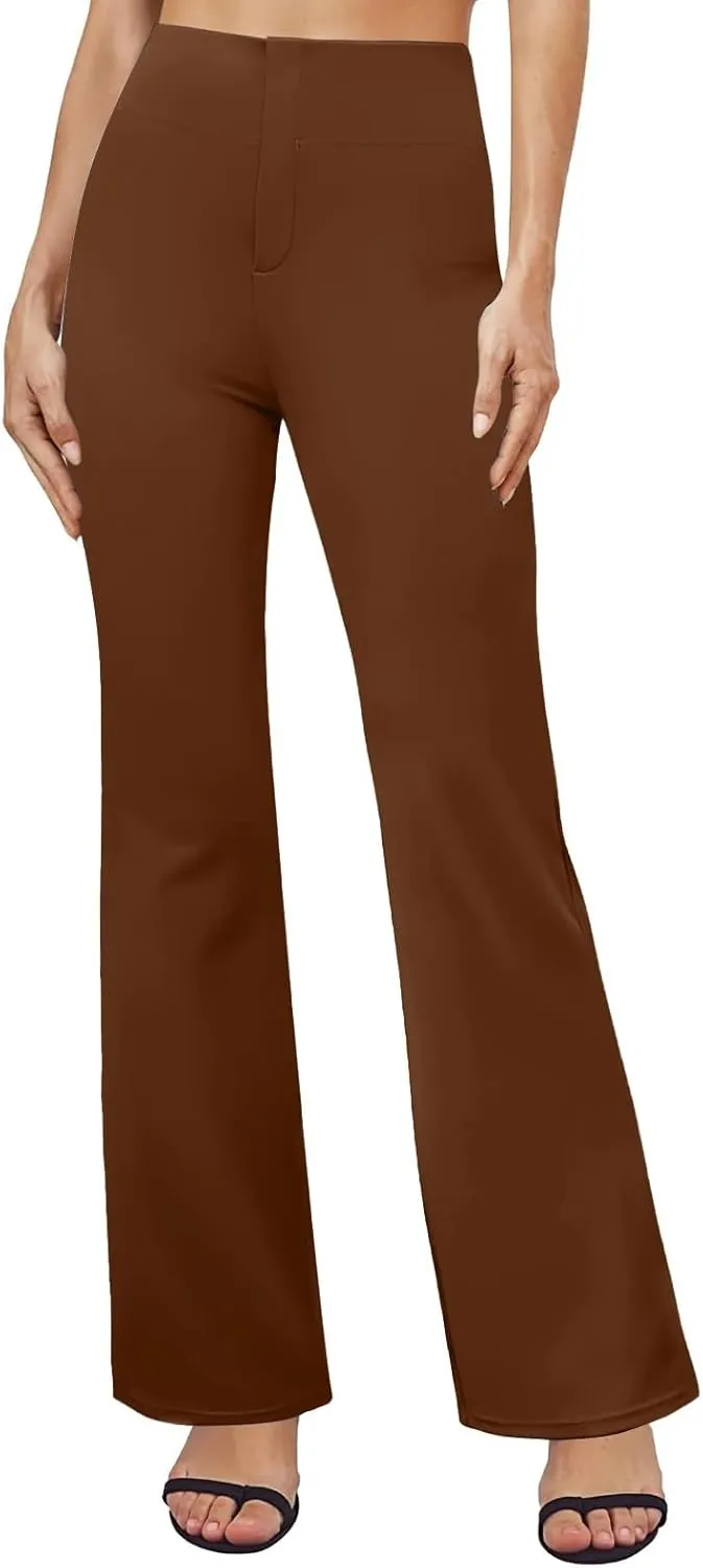 Bootcut Dress Pants for Women,High Waisted Straight Business Pant,Casual Work Trouser,Pull On Office Slacks with Pockets 2025