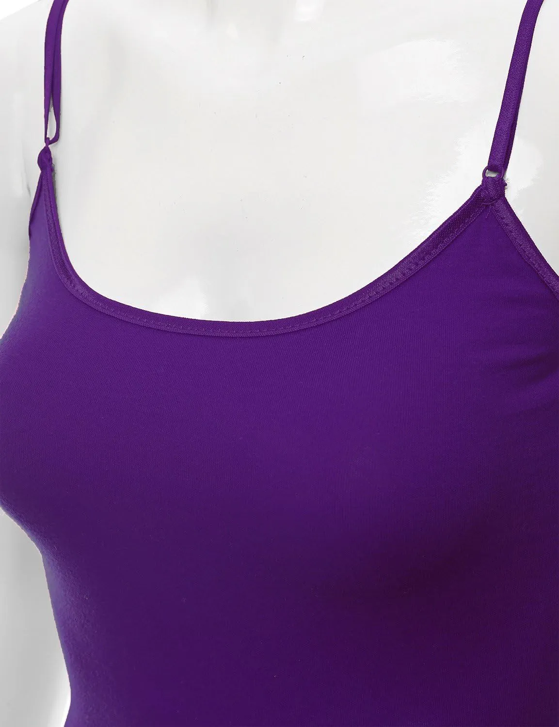 Bozzolo Women's Ladies Adjustable Spaghetti Strap Basic Long Cami Tunic Tank Top