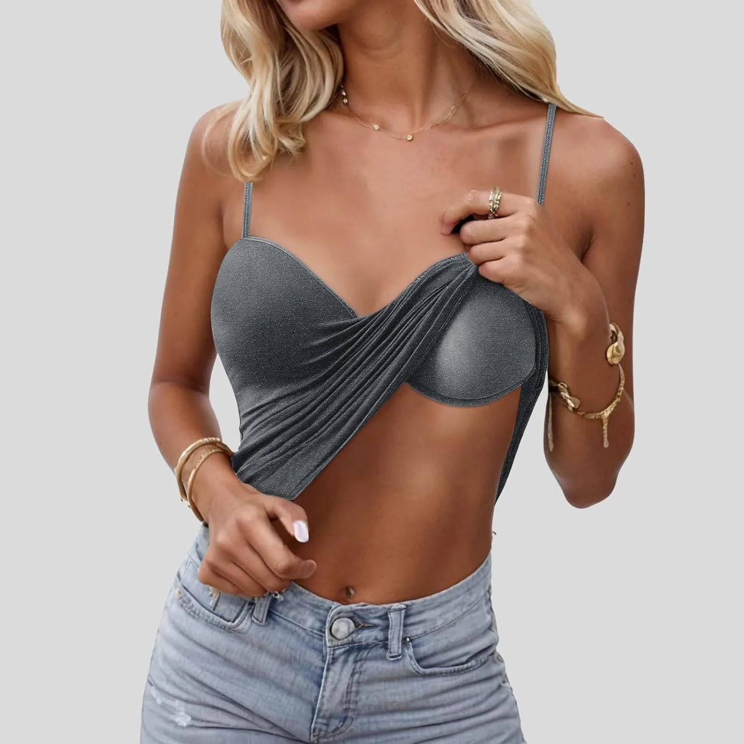 Built in Bra Camisole Tops for Women Workout Layer Padded Yoga Shirts Summer Casual Plus Size Shelf Bras Undershirts