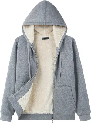 Bumeex Women' Sweatshirt,Sherpa-Lined Hoodie
