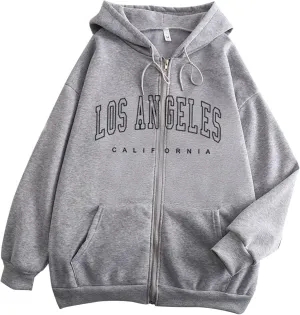 California Hoodies For Girls Letter Print Graphic Sweatshirt Hooded Long Sleeve Casual Loose Pullover Tops For 4-14 Years