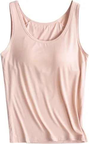 Camisole Tops for Women Plus Size Comfy Tank Tops Sleeveless Running Sports Tanks with Built in Bra Yoga Clothes