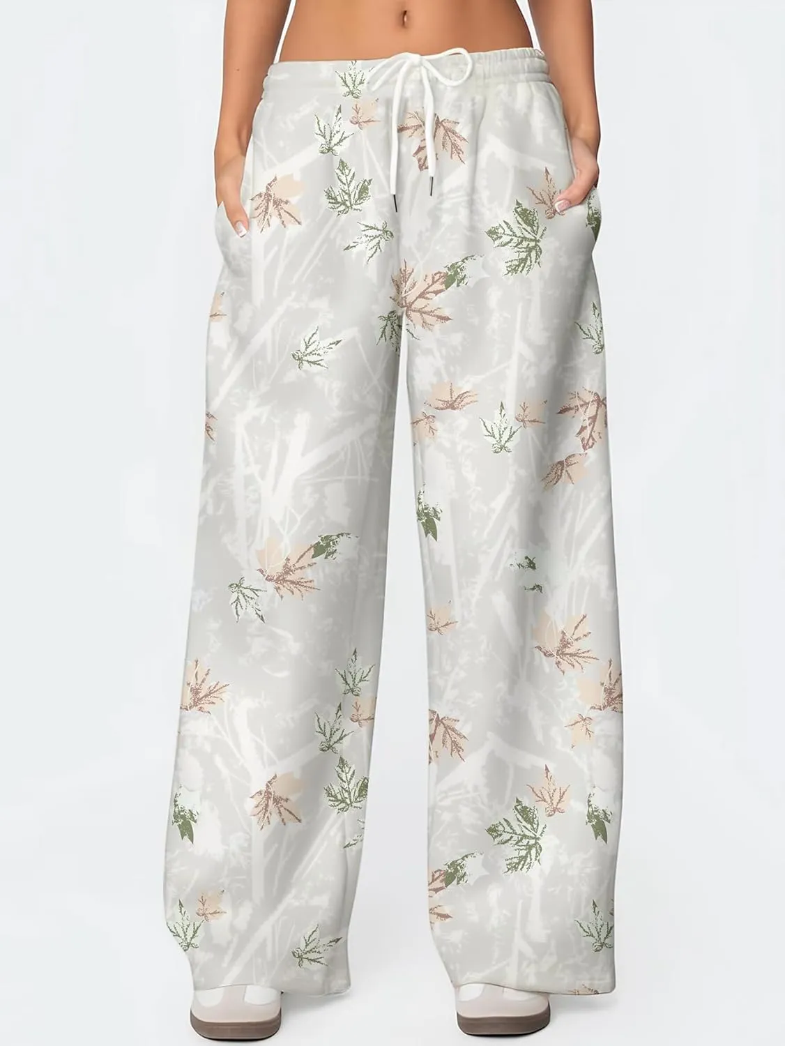 Camo Sweatpant for Women Camouflage Sweatpants Y2K Wide Leg Elastic Waist Drawstring Pants Baggy Palazzo Joggers