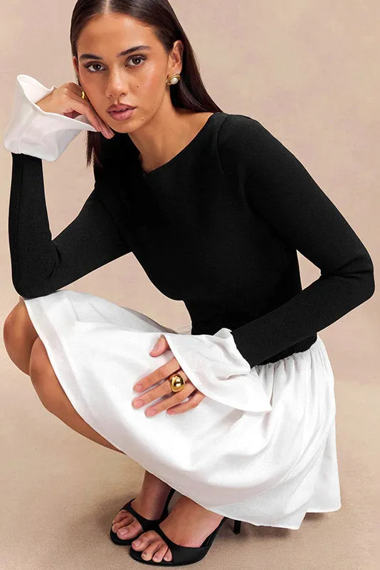 Candice Balloon Sleeves Knit Mini Dress