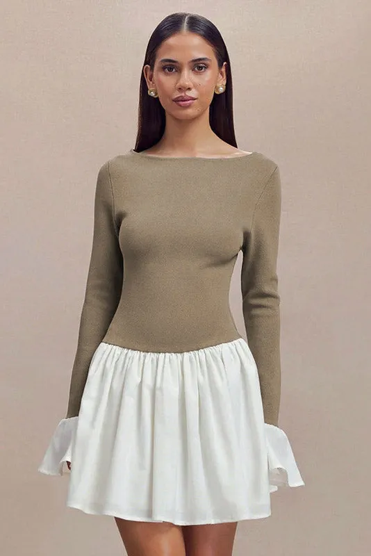 Candice Balloon Sleeves Knit Mini Dress