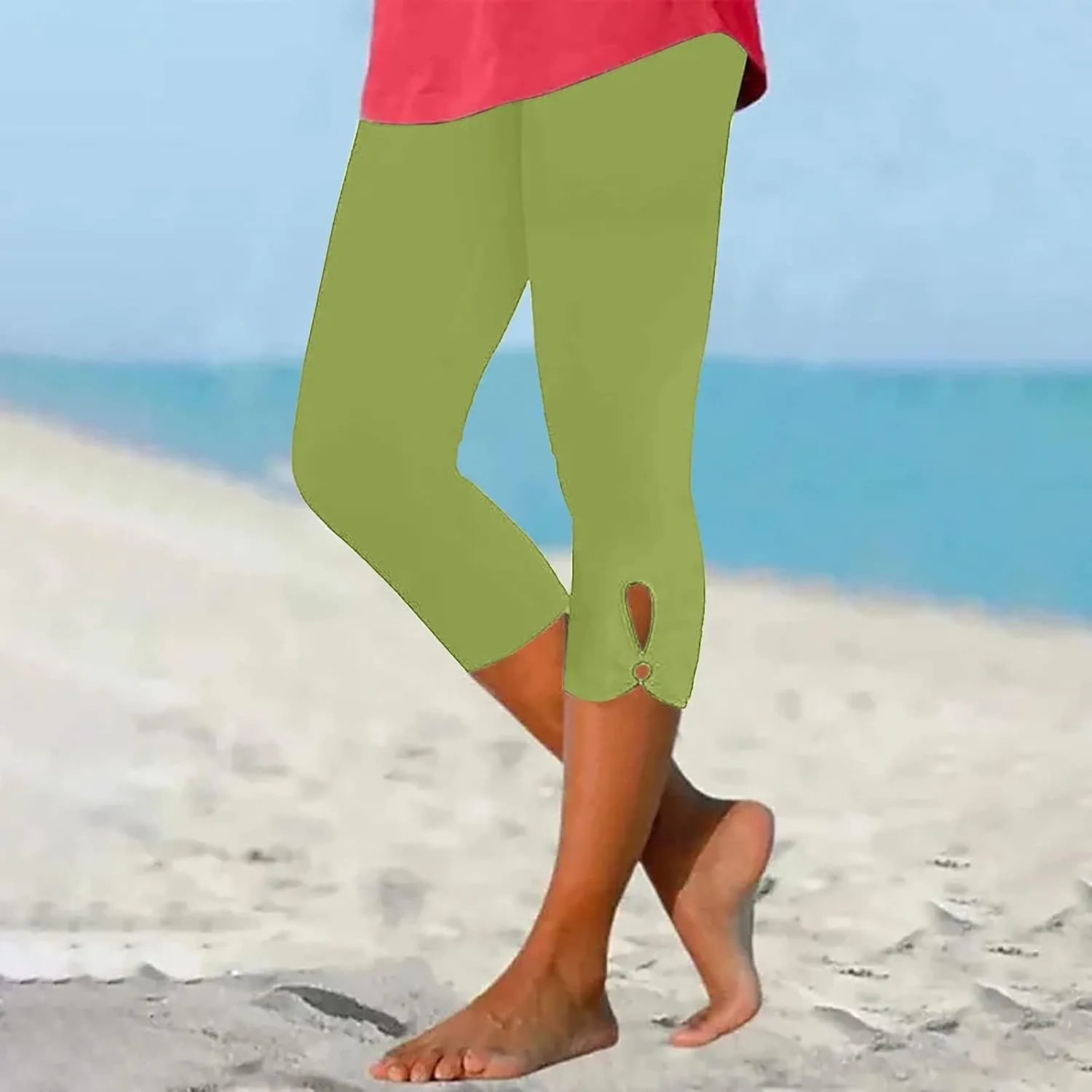 Capri Pants for Women Dressy Casual Summer Capris Knee Length Cropped Legging Trendy Lightweight Ladies Clothing