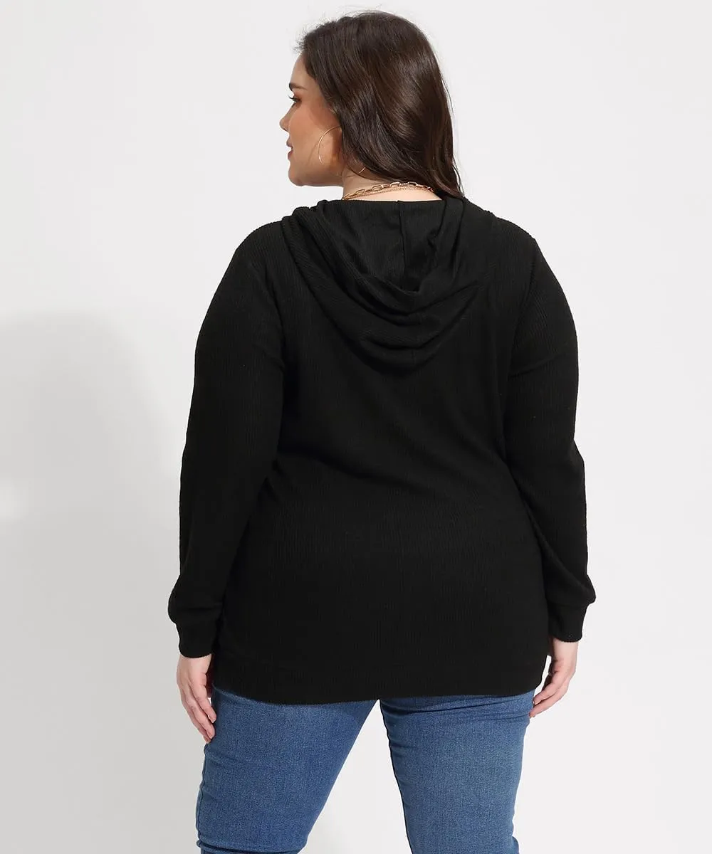 CARCOS Plus Size Hooide Women Long Sleeve Fall Pocket Hooded Sweatershirt XL-5XL