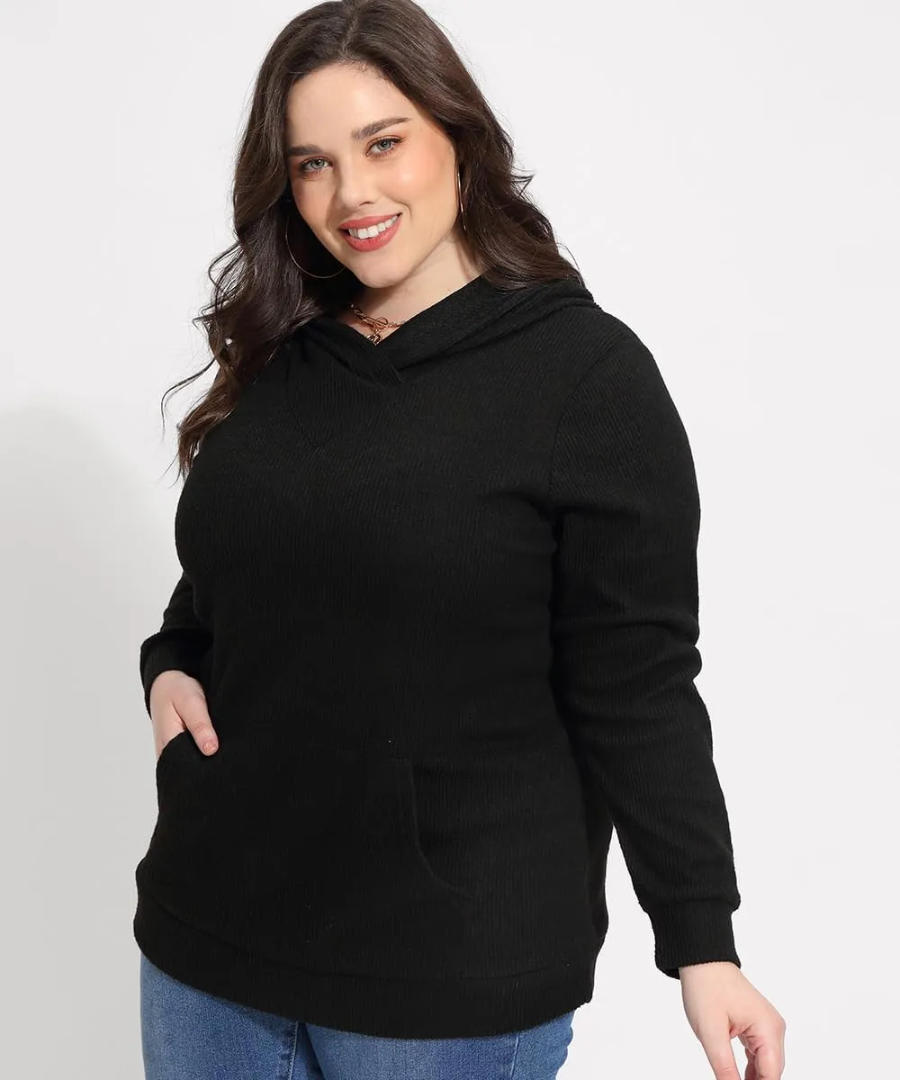 CARCOS Plus Size Hooide Women Long Sleeve Fall Pocket Hooded Sweatershirt XL-5XL