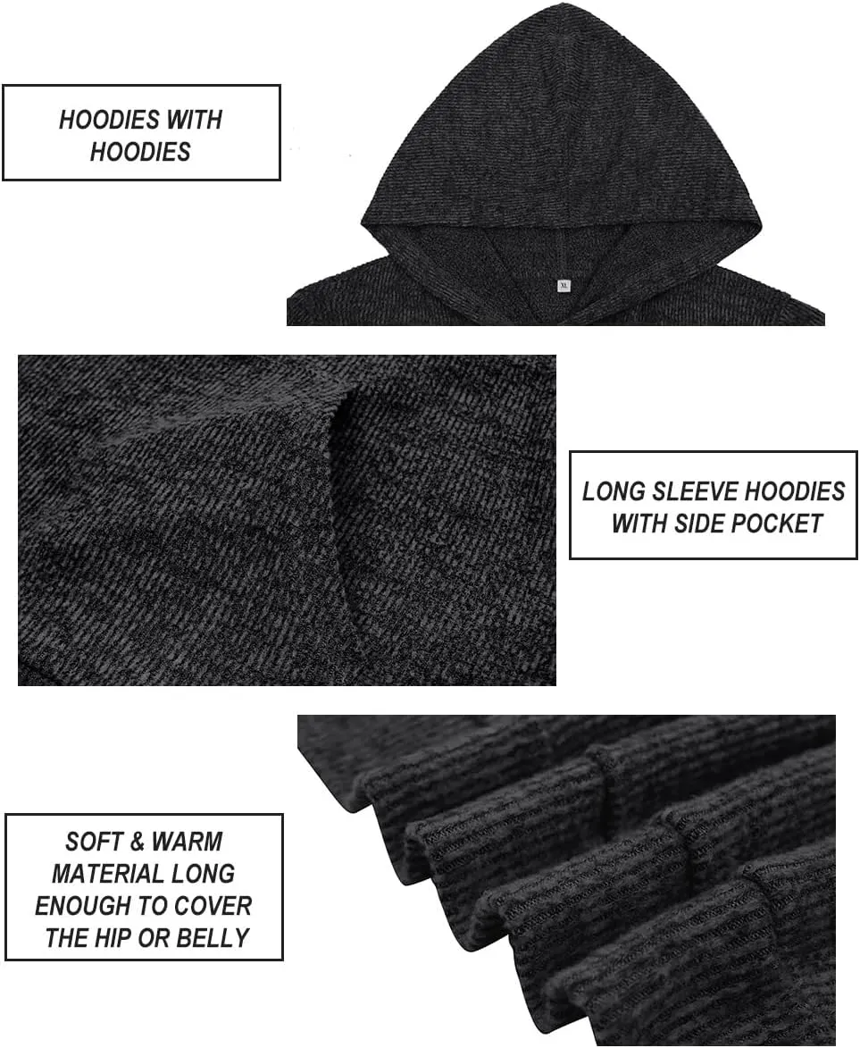 CARCOS Plus Size Hooide Women Long Sleeve Fall Pocket Hooded Sweatershirt XL-5XL