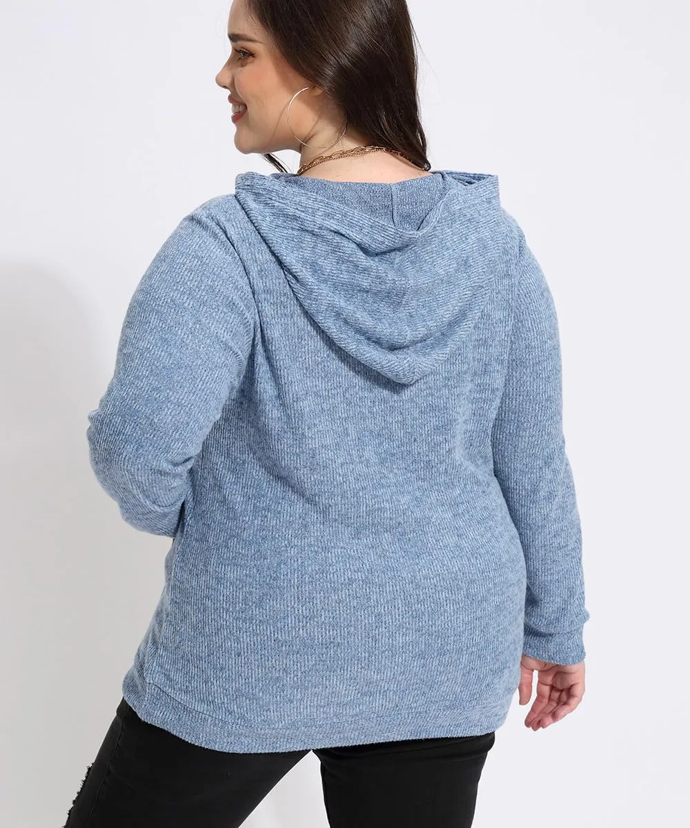 CARCOS Plus Size Hooide Women Long Sleeve Fall Pocket Hooded Sweatershirt XL-5XL
