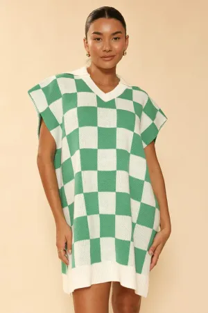 Check Knit Poncho