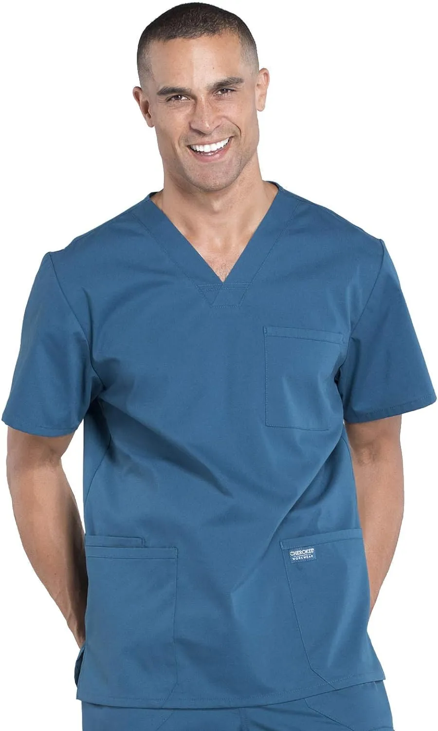Cherokee Scrubs for Men Workwear Professionals V-Neck 4 Pocket Scrub Top WW695