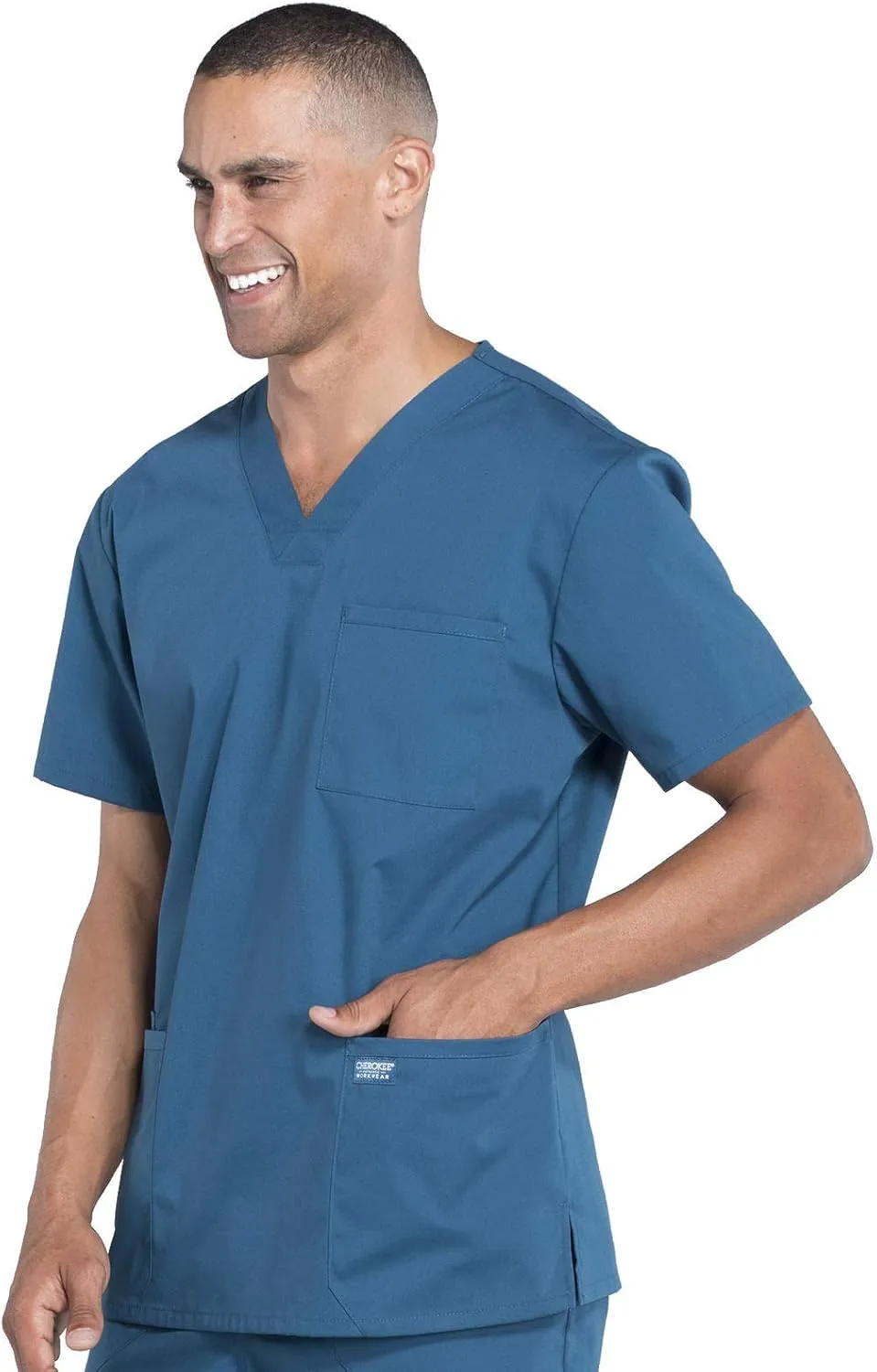 Cherokee Scrubs for Men Workwear Professionals V-Neck 4 Pocket Scrub Top WW695