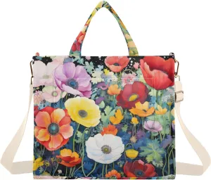 Colorful Flower Women's Tote Handbags Top Handle Satchel Shoulder Bag Crossbody Bag