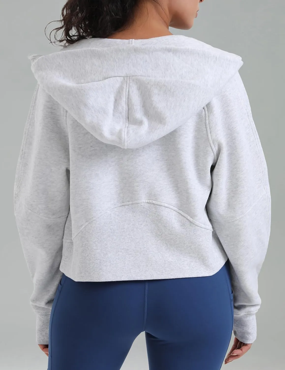 Colorfulkoala Women's Fleece Lined Oversized Hoodies Full-Zip Casual Workout Sweatshirts with Thumb Holes