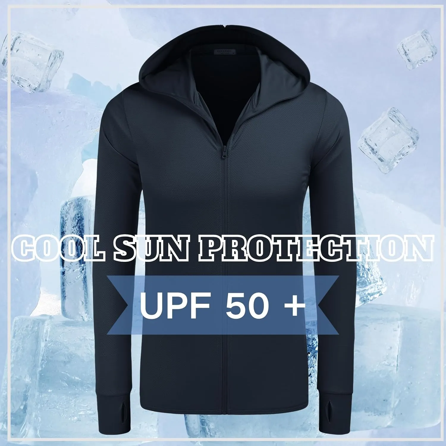 COOFANDY Men Full Zip UPF 50 Sun Protection Hoodie Jacket Long Sleeve Lightweight Breathable UV Shirts with Pockets