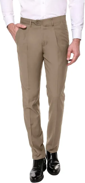 COOFANDY Men's Classic Fit Flat Front Dress Pants No Iron Premium Casual Pants Expandable Waist Suit Pants