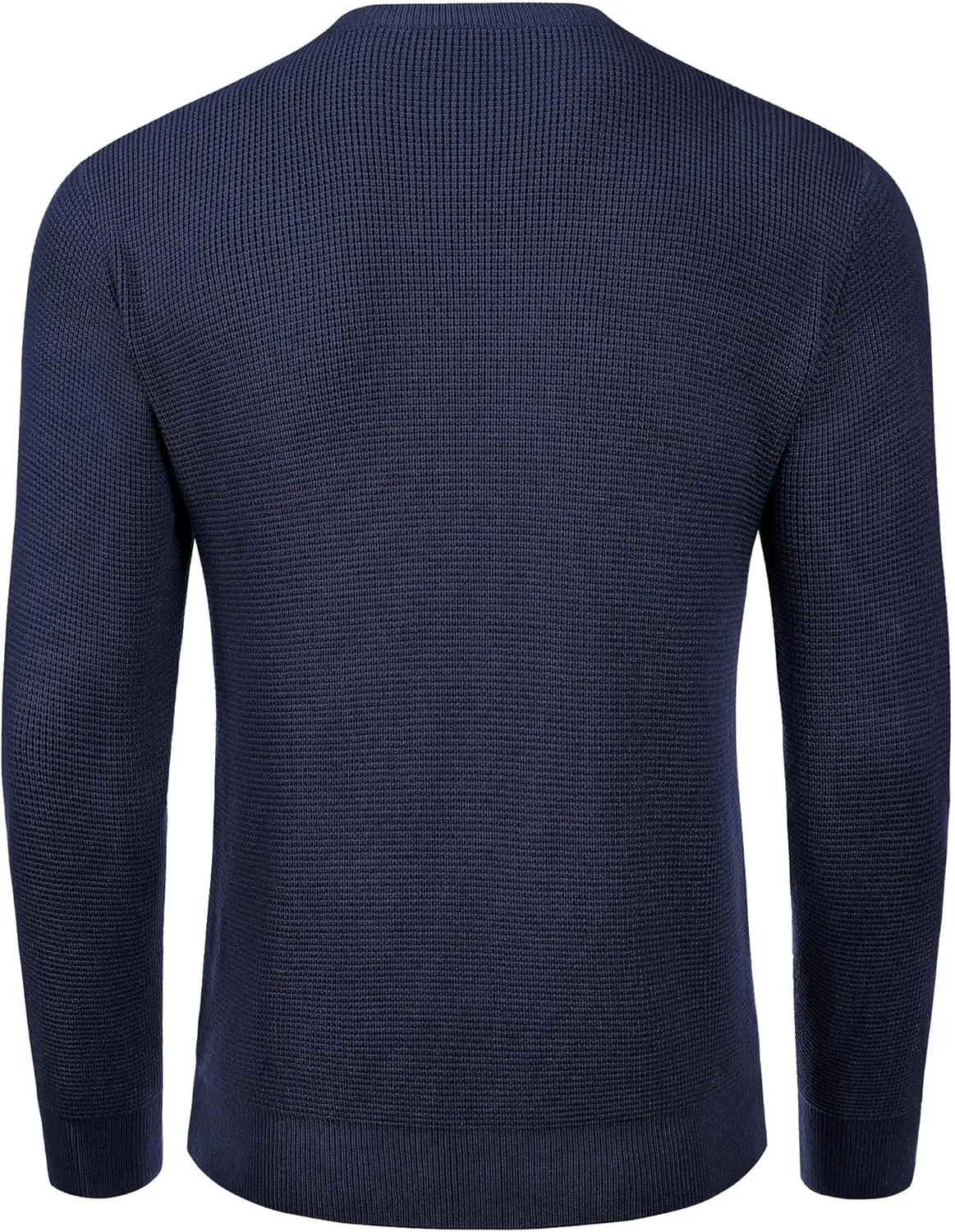 COOFANDY Men's Crewneck Sweater Waffle Textured Pullover Sweaters Soft Midweight Knitted Sweaters