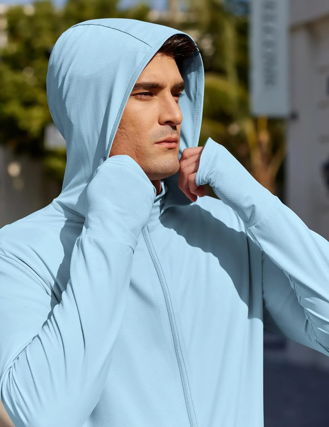 COOFANDY Men's UPF 50  Light Jacket Full Zip Sun Protection Hoodie Long Sleeve Sun Shirts UV Fishing Hiking Athletic Running