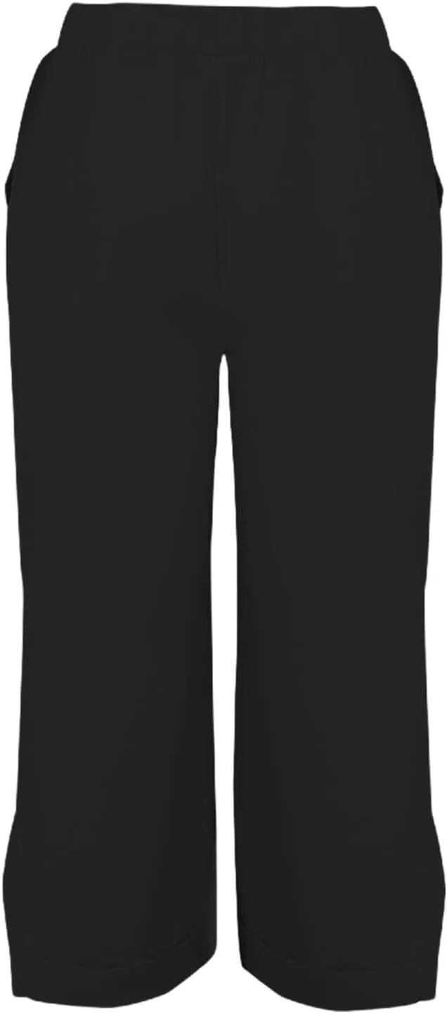 Cotton Linen Pants for Women Elastic High Waist Straight Leg Lounge Pants Summer Casual Slacks Trousers with Pockets