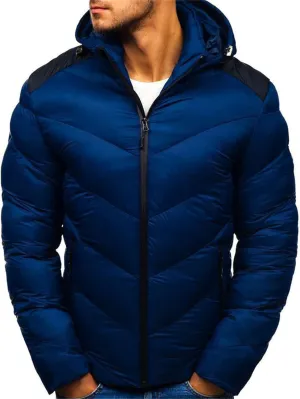 Crazynekos Men's Autumn and Winter Cotton Coat Padded Jacket Warm Long Sleeve Top