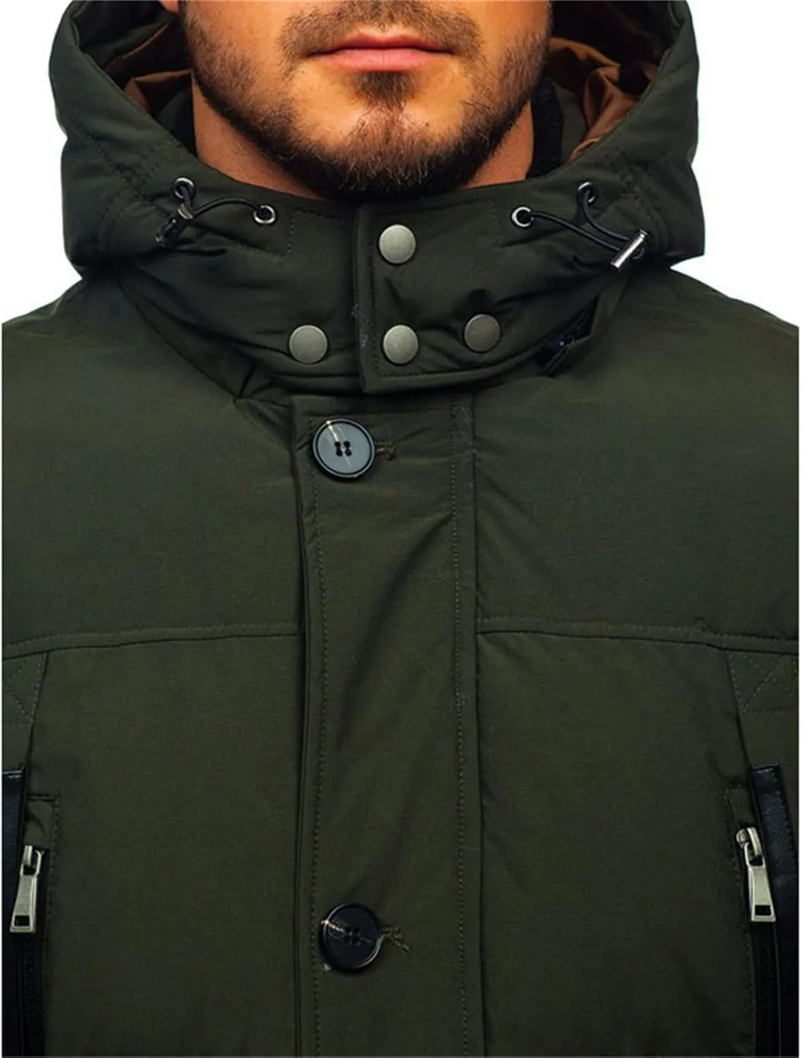 Crazynekos Mens Autumn and Winter Cotton Coat Padded Jacket Warm Long Sleeve Top