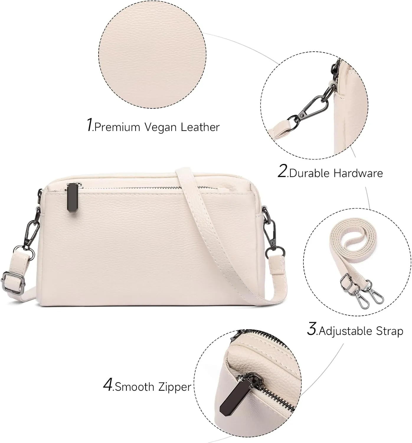 Crossbody Bag for Women, Vegan Leather Top Handle Handbags Small Shoulder Purse