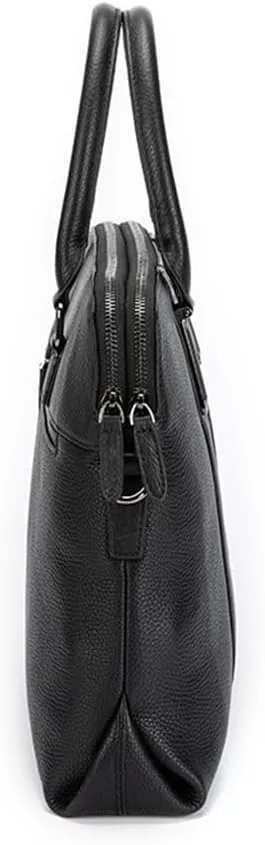CSCDD Leather Tote Top Layer Cowhide Hand-Woven Men's Business Briefcase Computer Bag