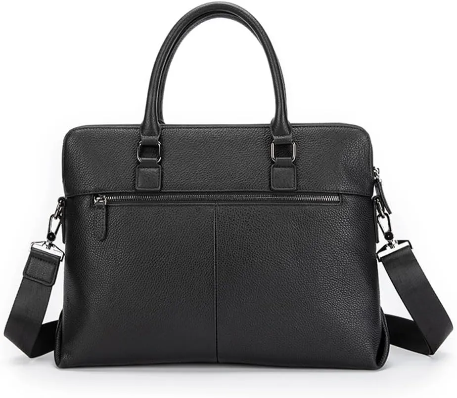 CSCDD Leather Tote Top Layer Cowhide Hand-Woven Men's Business Briefcase Computer Bag