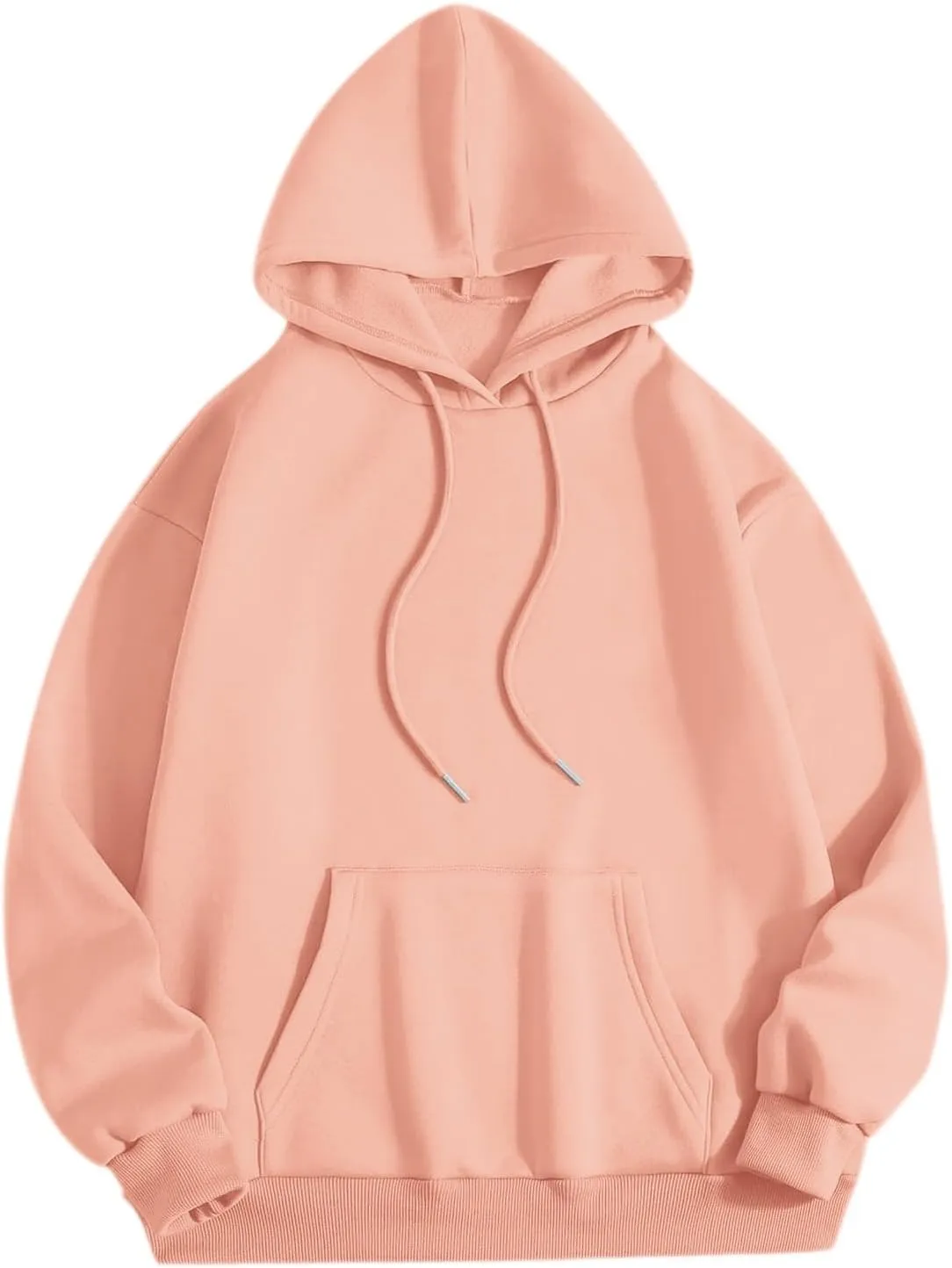Cute Plain Hoodies for Women Teen Girls Aesthetic Fleece Solid Sweatshirt Pullover Long Sleeve Basic Tops