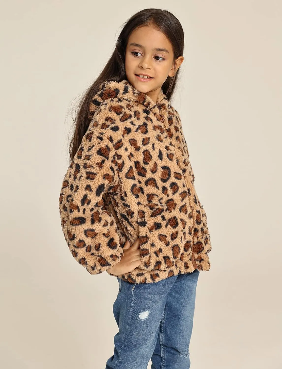 Danna Belle Girls Full Zip Hoodie Fleece Jacket Sherpa Hoodie Coat Fall Winter Outwear 5-12Y