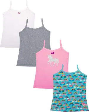 DChica Girls Strap Camisole, Sleeveless Summer Tank Top, Cotton Stretch Undershirts Inner Cami