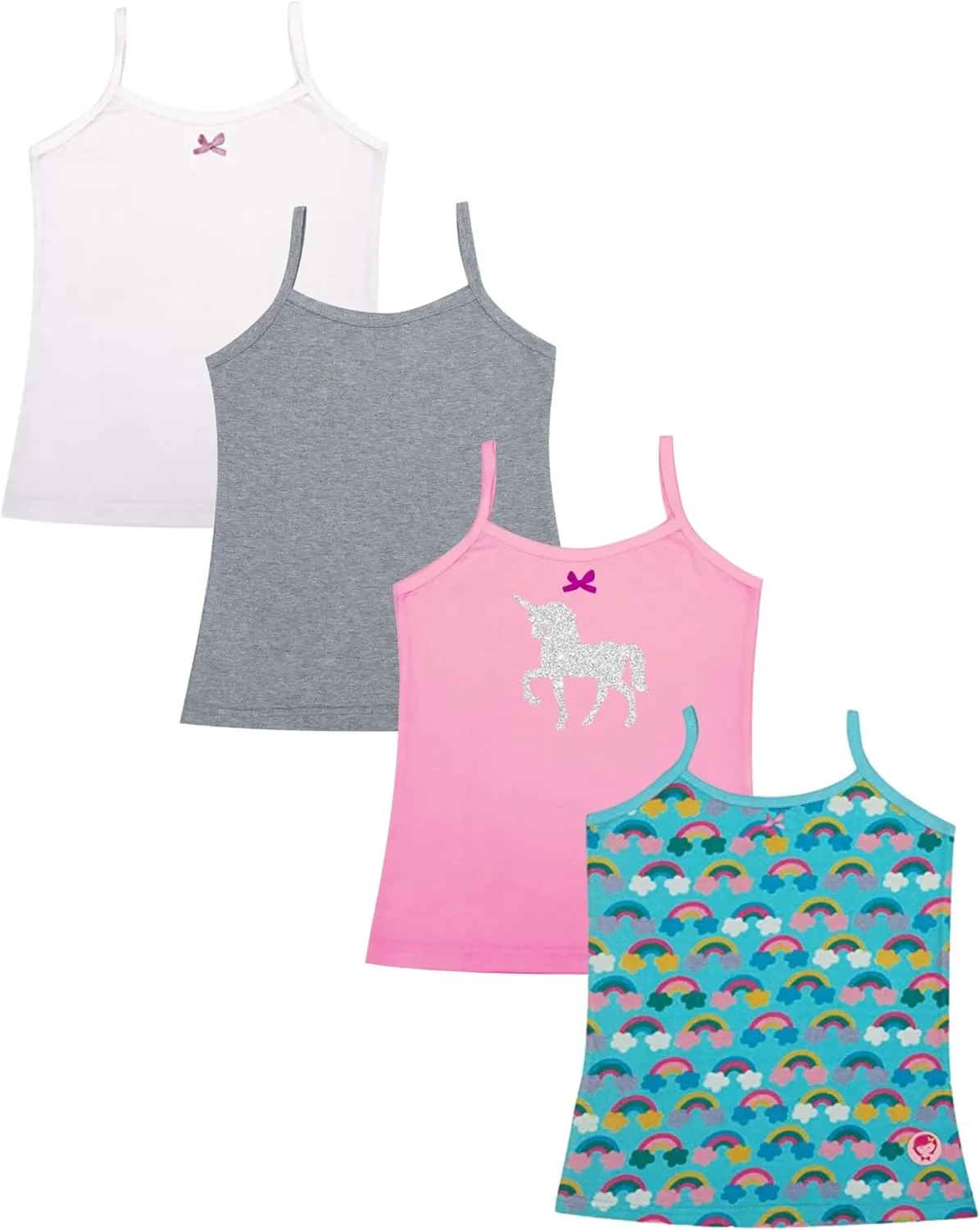 DChica Girls Strap Camisole, Sleeveless Summer Tank Top, Cotton Stretch Undershirts Inner Cami