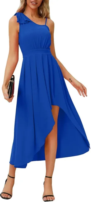 Dresses for Women 2024, Hawaiian Bohemian Flowy Irregular Summer Cocktail Dress V-Neck Casual Sleeveless Dressses