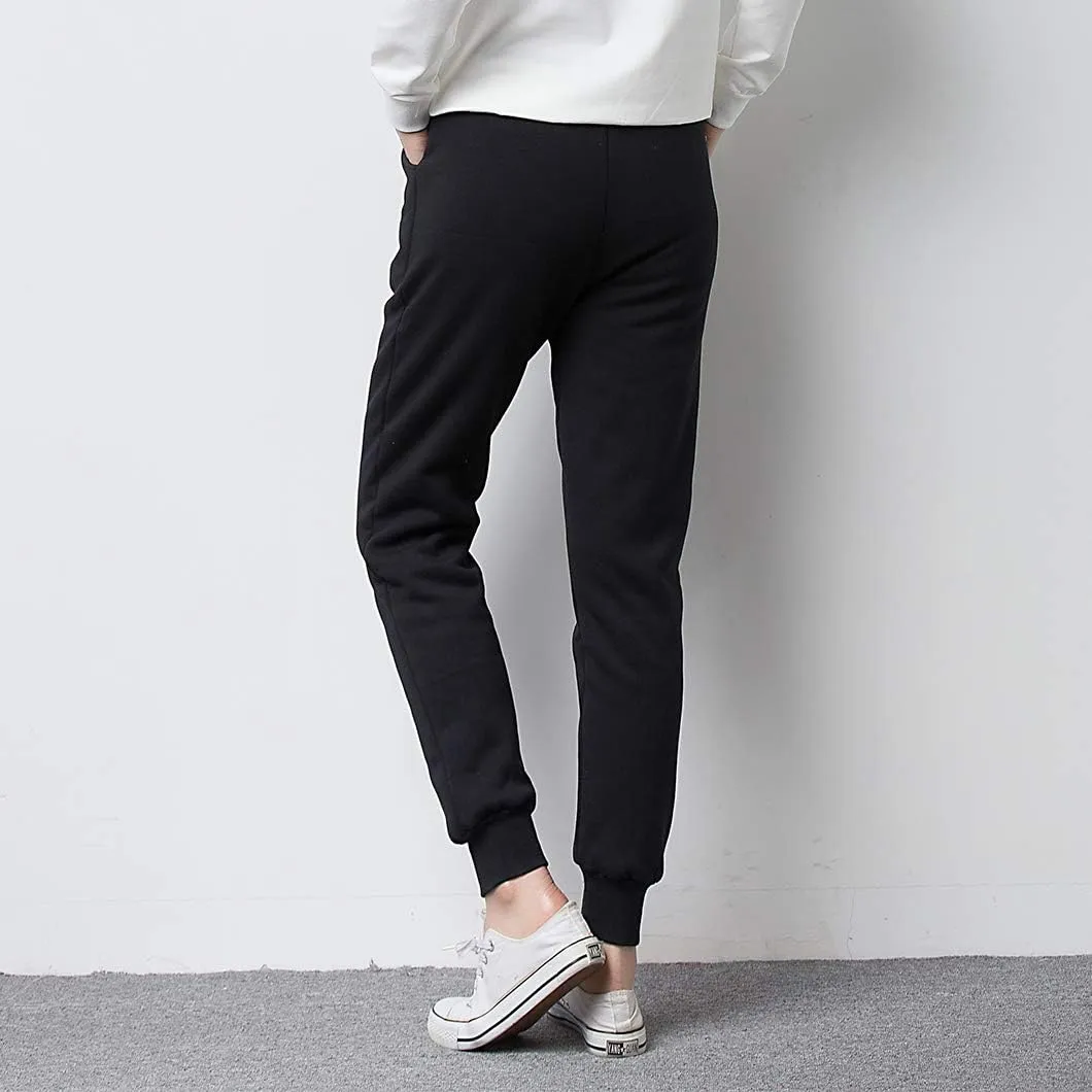 Duyang Women's Warm Sherpa Lined Sweatpants Athletic Jogger Harem Pants