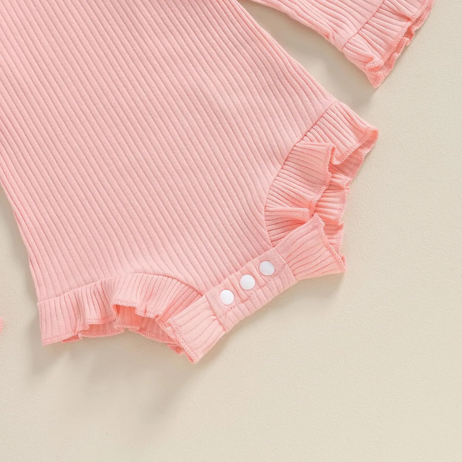 fhutpw Newborn Baby Girl Oversized Sweatshirt Romper Ruffle Long Sleeve Crewneck Onesie Sweater Tops Infant Fall Clothes