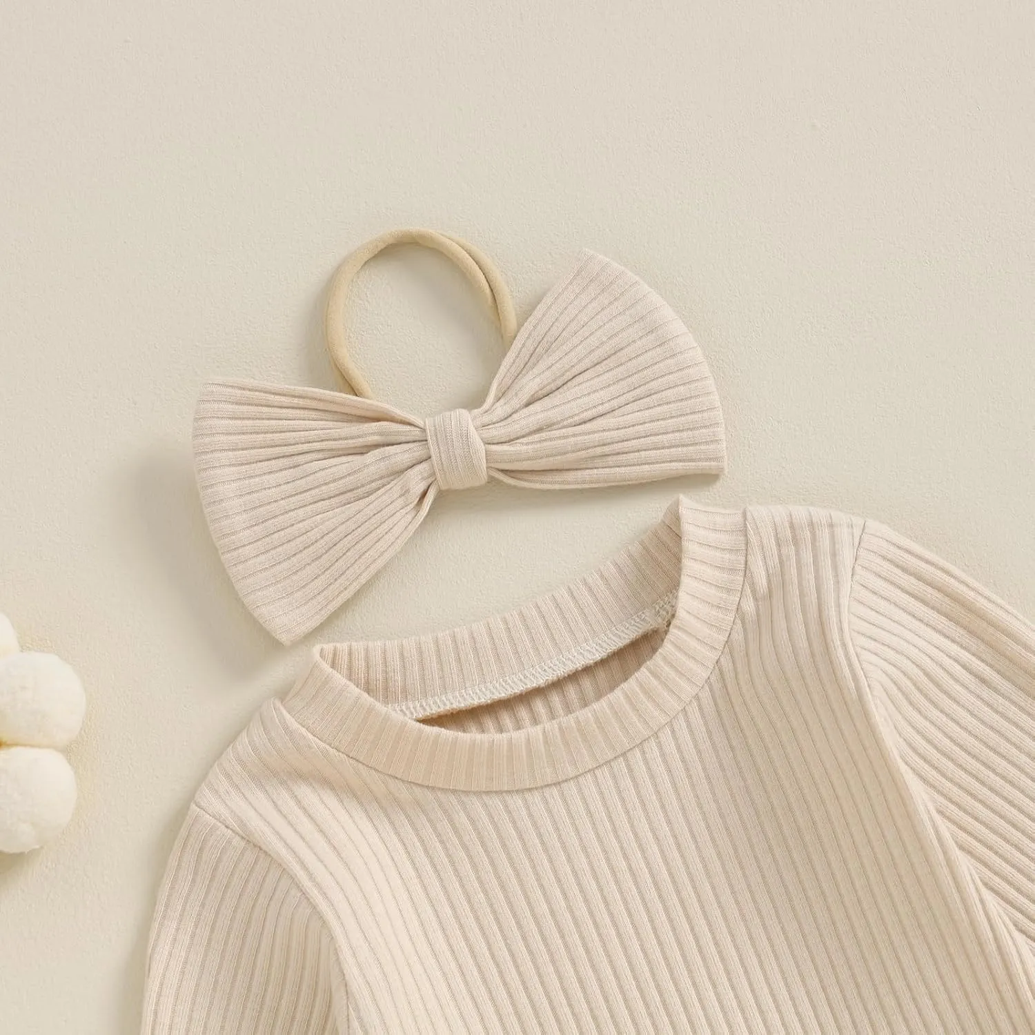 fhutpw Newborn Baby Girl Oversized Sweatshirt Romper Ruffle Long Sleeve Crewneck Onesie Sweater Tops Infant Fall Clothes