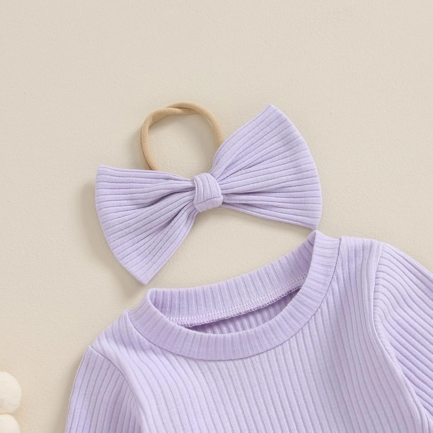 fhutpw Newborn Baby Girl Oversized Sweatshirt Romper Ruffle Long Sleeve Crewneck Onesie Sweater Tops Infant Fall Clothes